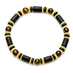Einzigartiges Bernsteinarmband aus dunklem und gr�nem Bernstein � modernes d�nisches Design
