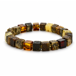 Einzigartiges Bernsteinarmband mit quadratischen Bernsteinperlen � nat�rliche Bernsteint�ne