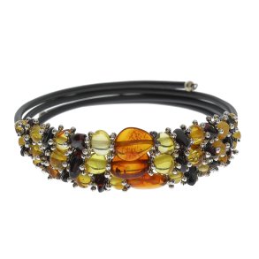 Trd Armbnd Dekoreret Med gte Ravperler