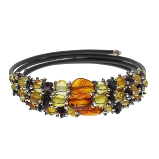 Trd Armbnd Dekoreret Med gte Ravperler