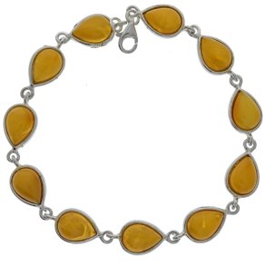 Slv Og Mlkeravs Armbnd Med Brbeformet Elementer