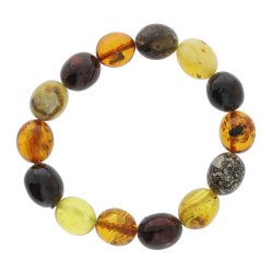 Unik Ravarmbnd Med Forskellige Olivenformet Ravperler