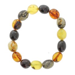 Unik Ravarmbnd Med Forskellige Olivenformet Ravperler