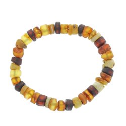 Naturgeformtes und unpoliertes Bernsteinarmband