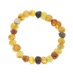 Naturgeformtes und unpoliertes Bernsteinarmband