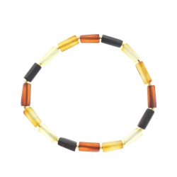 Niedliches Bernsteinarmband aus unpolierten zylindrischen Bernsteinst�cken