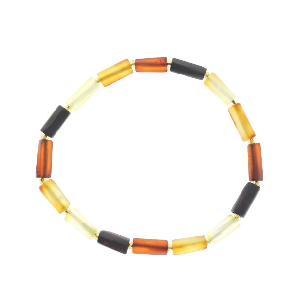 Niedliches Bernsteinarmband aus unpolierten zylindrischen Bernsteinst�cken