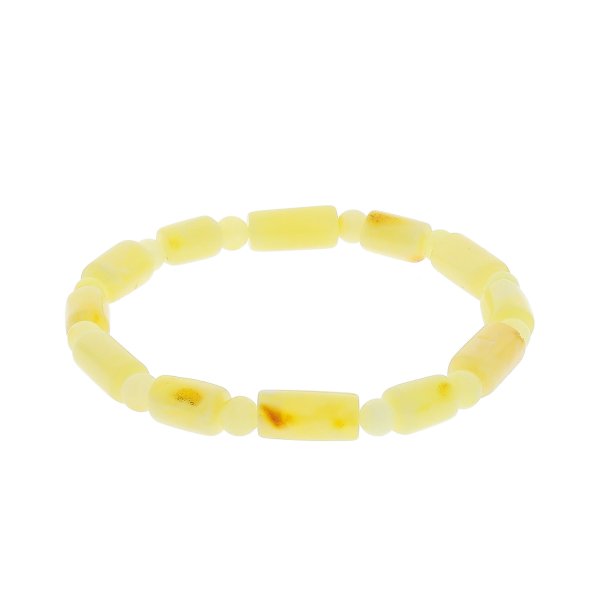 Wundersch�nes Milchbernsteinarmband aus runden und zylindrischen Bernsteinperlen