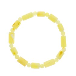 Wundersch�nes Milchbernsteinarmband aus runden und zylindrischen Bernsteinperlen