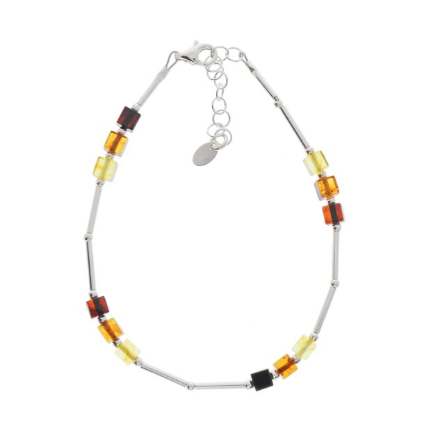 Feinsilberarmband mit W�rfel