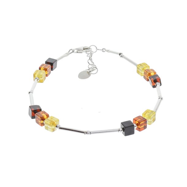 Feinsilberarmband mit W�rfel