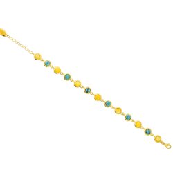 Fin Forgyldt Mlkerav Og Turkis Armbnd 