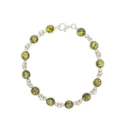 Yndig Slvarmbnd Med Grnt Rav