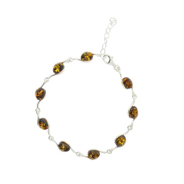 Yndig Slvarmbnd Med De Fineste Rav Elementer