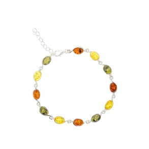 Yndig Slvarmbnd Med De Fineste Rav Elementer