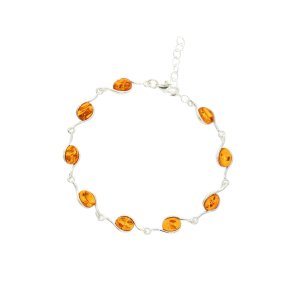 Yndig Slvarmbnd Med De Fineste Rav Elementer