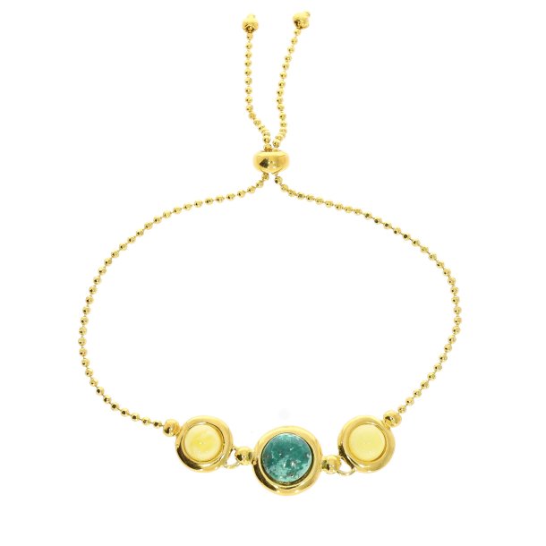 Smuk Forgyldt Mlkerav Og Turkis Armbnd 