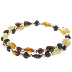 Trd Armbnd Dekoreret Med gte Ravperler