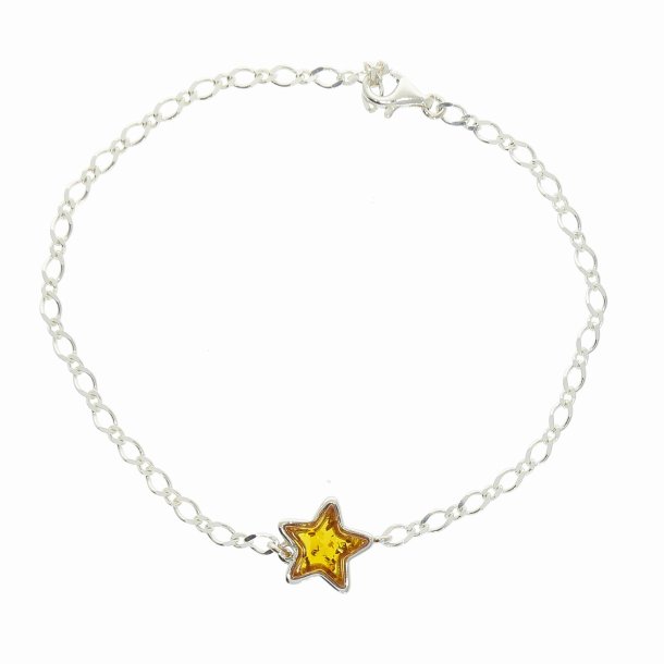 Stjerne armbnd af ravog slv 