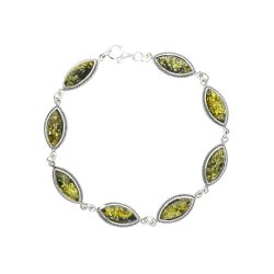 Klassisk armbnd fra jord rav og .925 sterling slv