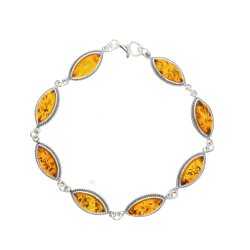 Klassisk armbnd i brun farve og .925 sterling slv