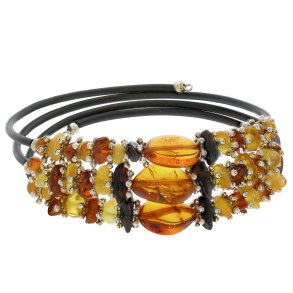 Wire Armbnd Dekoreret Med gte Ravperler