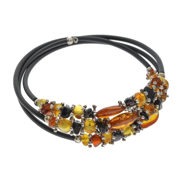 Trd Armbnd Dekoreret Med gte Ravperler