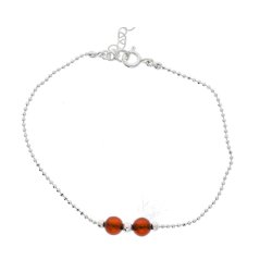 Elegant Slv Og Rav Armbnd 