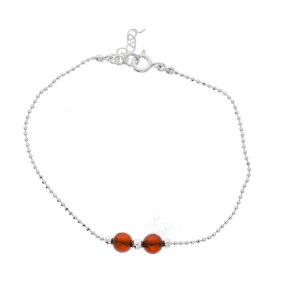 Elegant Slv Og Rav Armbnd 