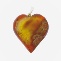 Hjerte Vedhng Hndlavet Af Vestkysten Rav