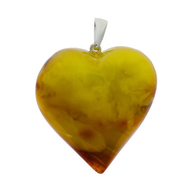 Det unikke smukke nords-vesterhvet rav hjerte 