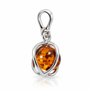 Ravvedh�ng med �gte Cognac Rav og S�lv � Moderne Organisk Design