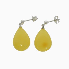 Tropfen Ohrringe aus Sterling Silber mit Honigfarbenem Baltischem Bernstein