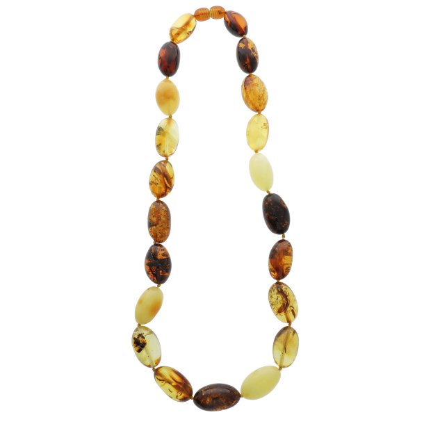�gte ravk�de af oliven formet ravstykker / Olive Form Amber Necklaces / Echte Bernstein Kette