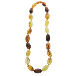 �gte ravk�de af oliven formet ravstykker / Olive Form Amber Necklaces / Echte Bernstein Kette