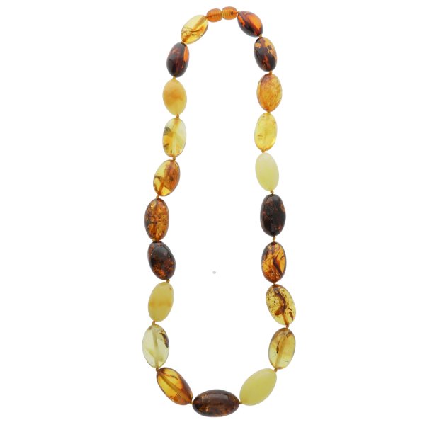 gte ravkde af oliven formet ravstykker / Olive Form Amber Necklaces / Echte Bernstein Kette