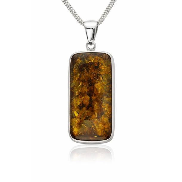 Einzigartiger und handgefertigter Bernstein- und Sterlingsilber-Anh�nger