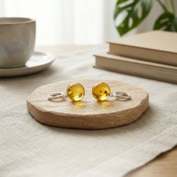 �gte Ravperle �reringe / Real Amber Earrings 