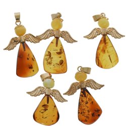 Weihnachtsengel aus echtem Bernstein Anh�nger