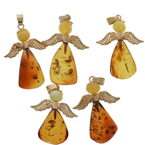 Weihnachtsengel aus echtem Bernstein Anh�nger
