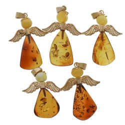 Weihnachtsengel aus echtem Bernstein Anh�nger