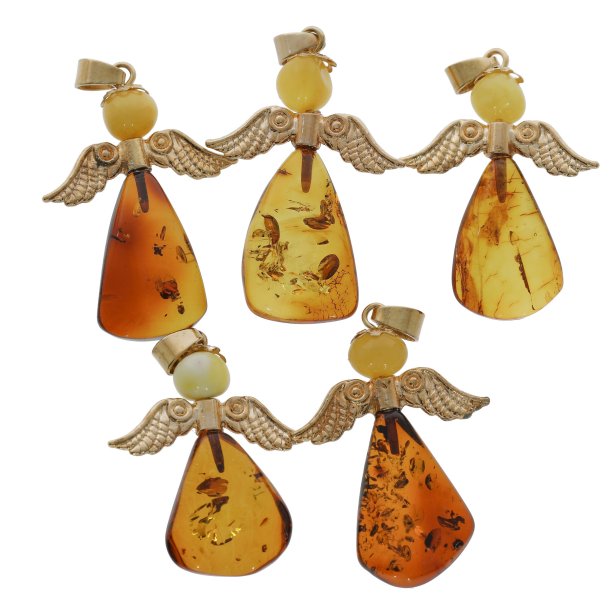 Weihnachtsengel aus echtem Bernstein Anh�nger