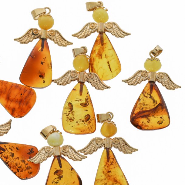 Weihnachtsengel aus echtem Bernstein Anh�nger