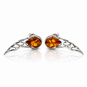 Engelsfl�gel aus echtem Bernstein und Silber