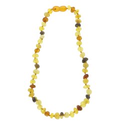 Naturformet Upoleret Ravkde Af Det Flotteste Vesterhavs Ravperler- 43-45 CM