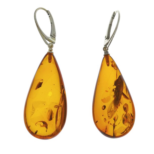 gte Rav reringe / Real Amber Earrings ER00135