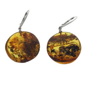 Hndlavede helt unikke mne rav reringe  / Handgefertigte einzigartige Mond-Bernstein-Ohrreringe