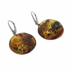 Hndlavede helt unikke mne rav reringe  / Handgefertigte einzigartige Mond-Bernstein-Ohrreringe