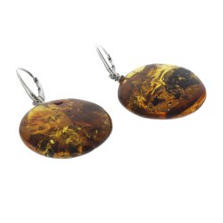 Hndlavede helt unikke mne rav reringe  / Handgefertigte einzigartige Mond-Bernstein-Ohrreringe