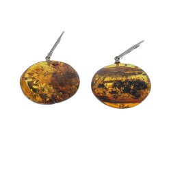 Hndlavede helt unikke mne rav reringe  / Handgefertigte einzigartige Mond-Bernstein-Ohrreringe